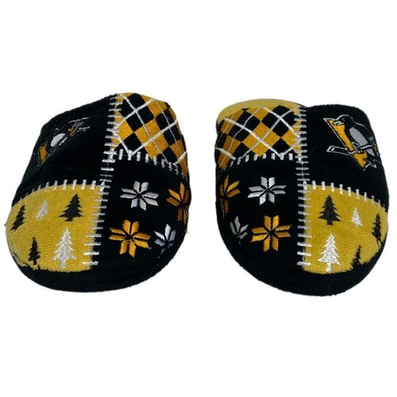 Pittsburg Penguins Slippers Ugly Sweater Comfortable Slip On Mens Small 7 to 8 - Picture 8 of 11